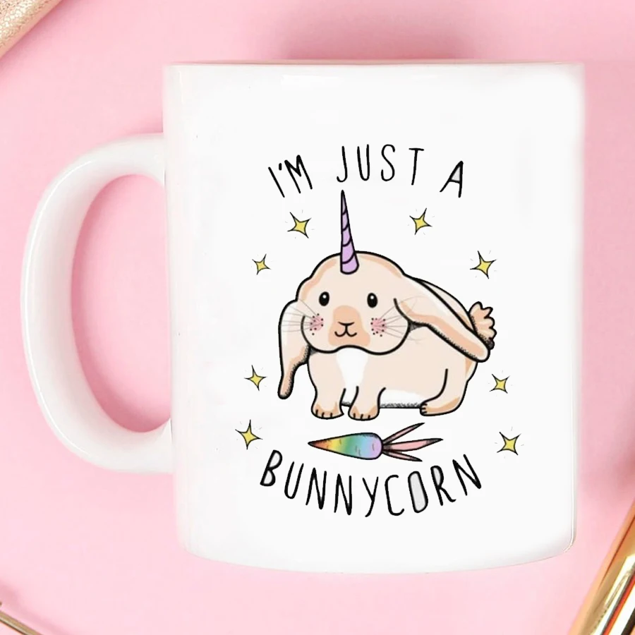 I am just bunnycorn керамическая кофейная кружка забавный кролик чай 11 унций молока чашки
