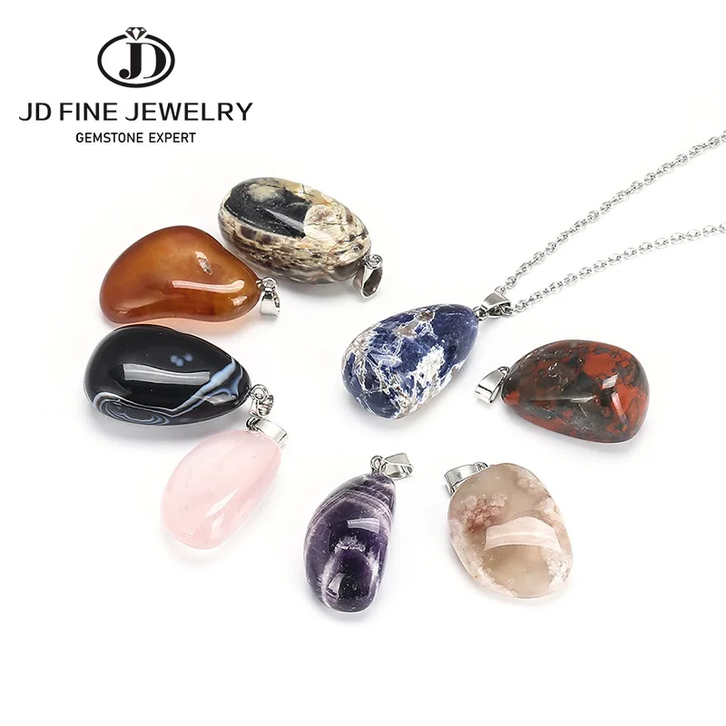 JDMen необработанные Самоцветы черная полоска агата подвески подвеска для