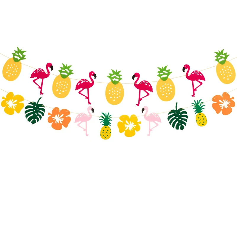 

Летвечерние украшена Гавайскими Фламинго баннерами и праздничными украшениями