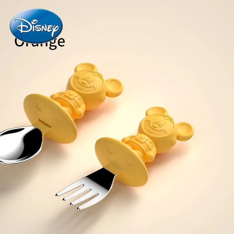 

Disney Mickey Mouse Minnie Children's Tableware Baby Learning Training Spoon Set