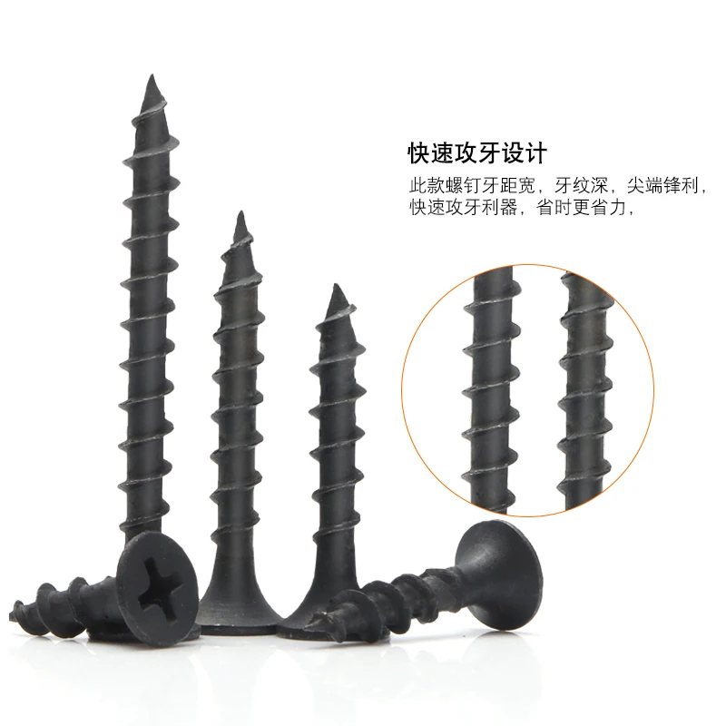 FCFC M4 Black Steel Mini Micro Small Phillips Flat Countersunk Head Cross Round Pan Self-tapping Wood Screw | Обустройство дома