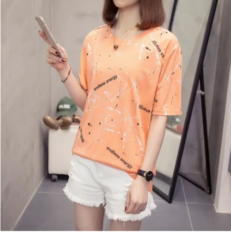 Корейский женский Топ Мода 2020 Новая летняя футболка женская элегантная