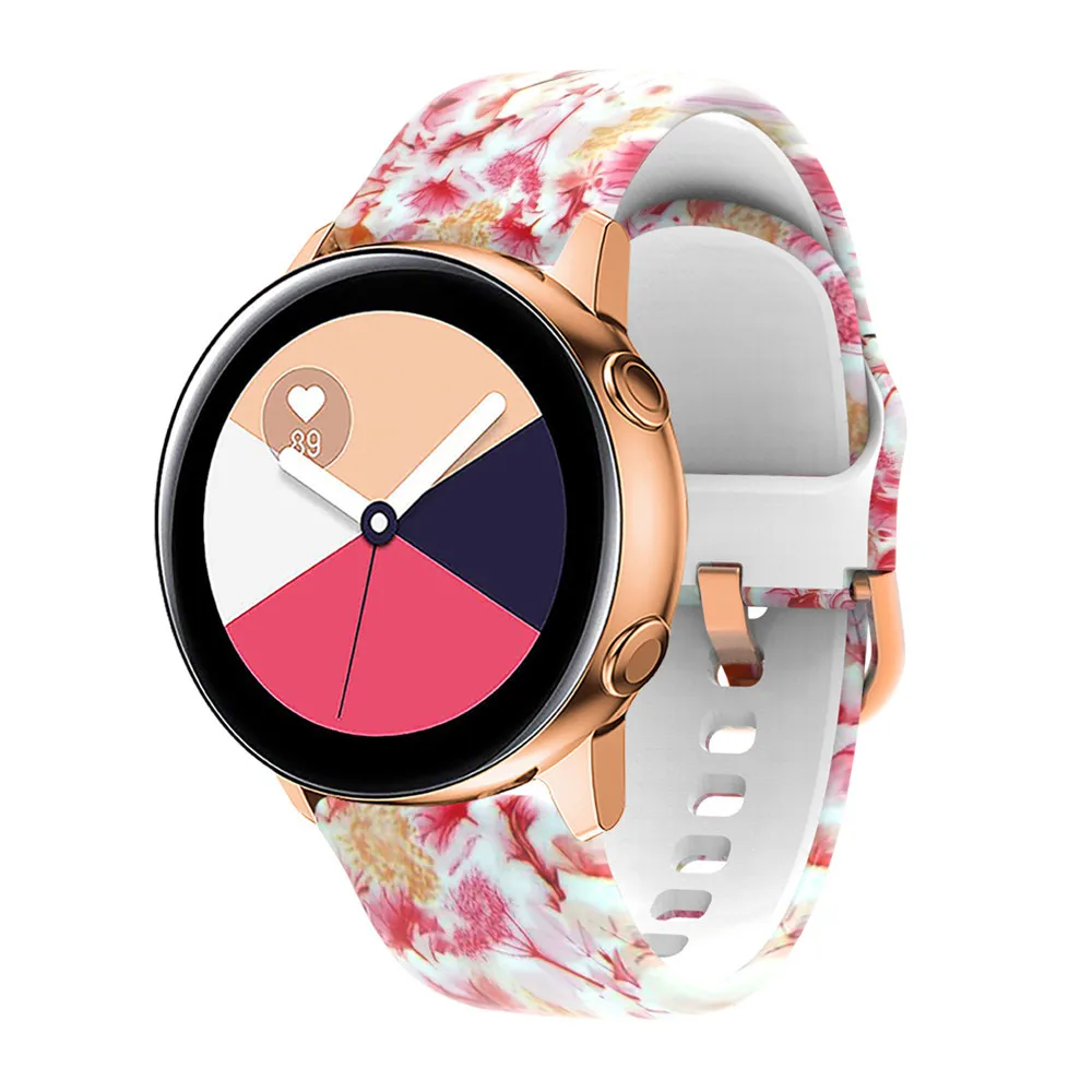 20 мм силиконовый ремешок для samsung Galaxy Active2 40 мм 44 мм Galaxy Watch 42 мм активный 2 Браслет ремешок для gear S2 Amazfit