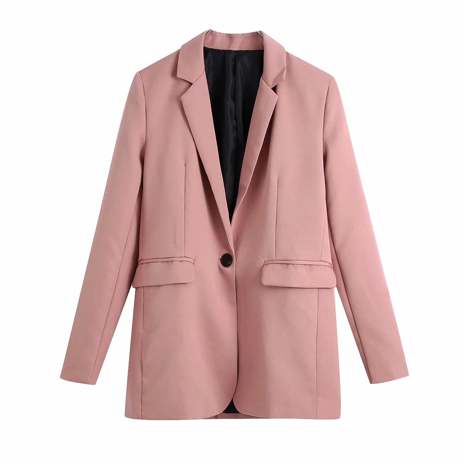 

ZA 2021 elegant blazer women office sing;e button Blazer mujer casual work Chic suit jacket winter Veste