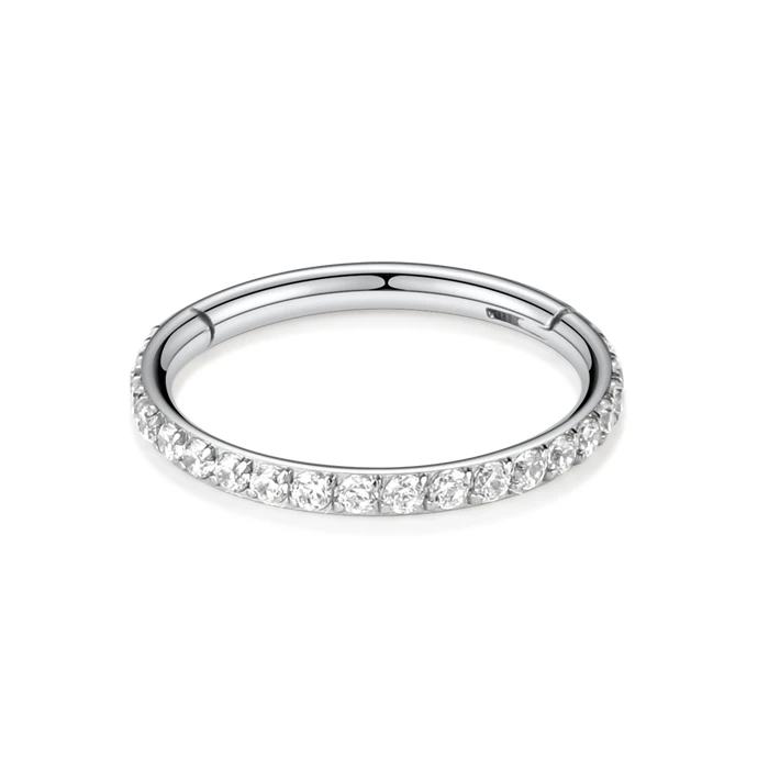 Silver clear CZ GAGABODY 16g 14g серьги, Надеваемые На ушной хрящ перегородки кольцо для носа серьги-кольца, пупка, Rook Серьги Кольца для пирсинга перегородки носа кольца пирсинг 8/10 мм - Окраска металла: Silver clear CZ