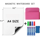 Магнитный блокнот для записей на холодильник, Размер A4, магнитная доска для записей, маркеры для доски