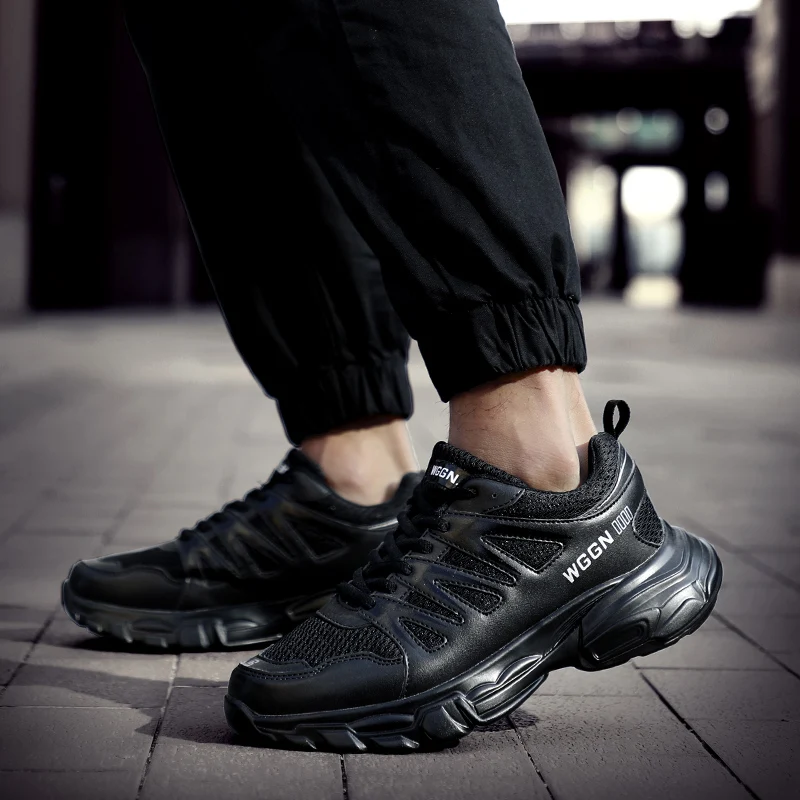 Хит продаж всесезонные кроссовки для бега мужские спортивные на шнуровке