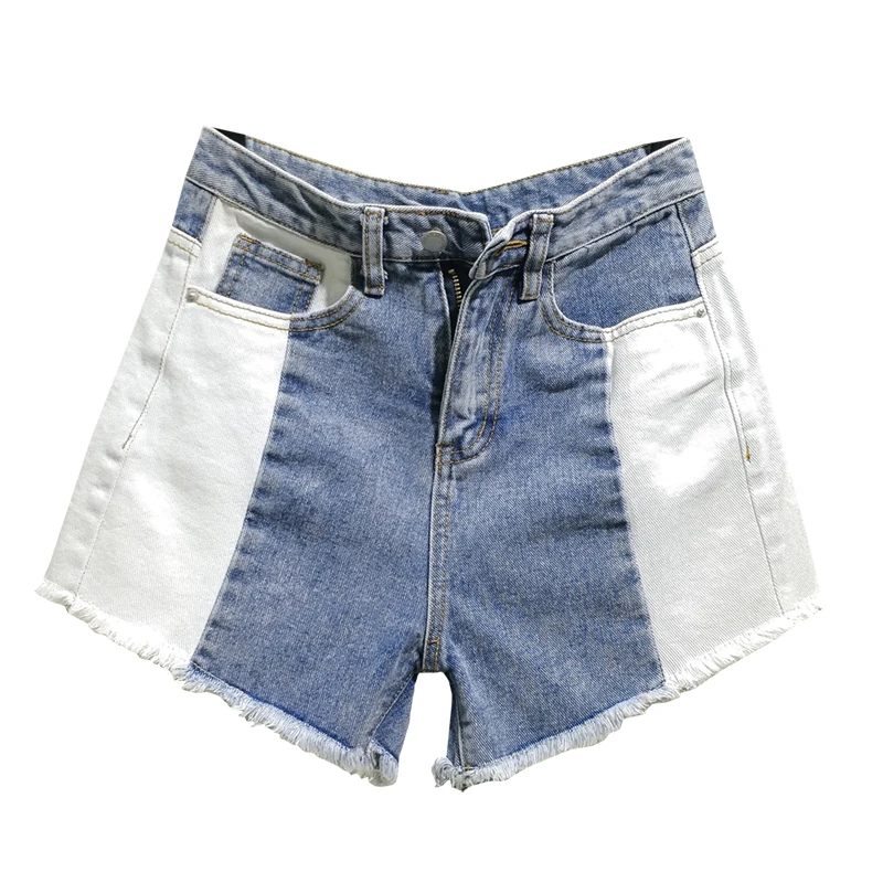 

Woman Booty Shorts High Waist A-line Jeans Shorts Korean Streetwear Patchwork Loose Slim Female Denim Short Trousers 2020 Summer