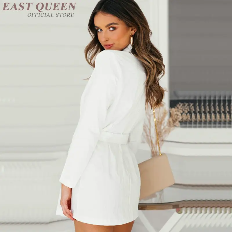 Женская одежда осень 2019 двубортный Блейзер тренчкот с поясом длинная куртка