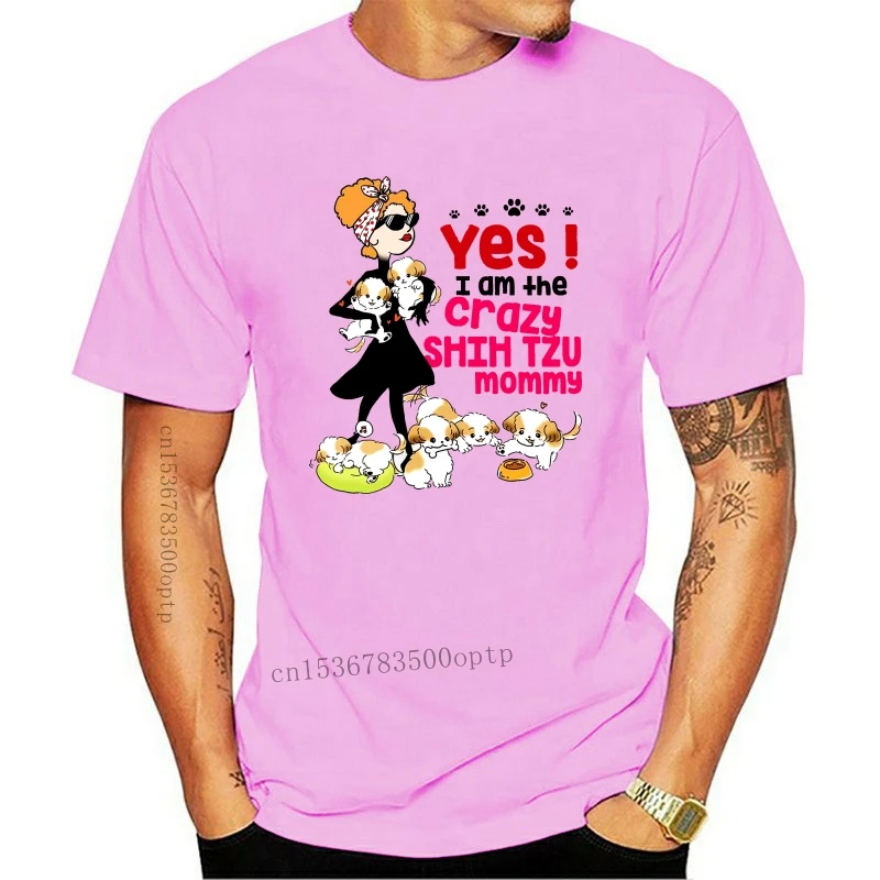 

Новая мужская футболка да я сумасшедший Ших тцу Женская Мужская футболка для мамы