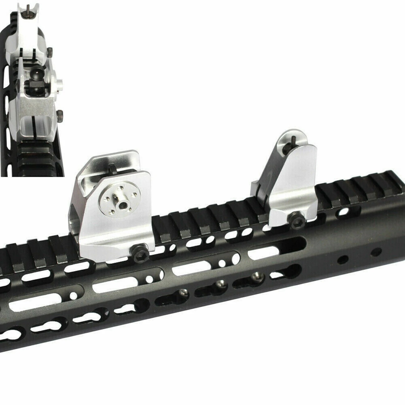 

Tactical Front & Rear Iron Sight Flip Up Set 20mm Rail Picatinny Weaver Mount For Rifle Shooting Hunting