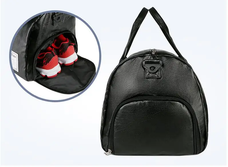 Waterproof Travel Bag Large Capacity Men Hand Luggage Duffle Bags Leather Handbag Multifunction Shoulder sports fitness bag