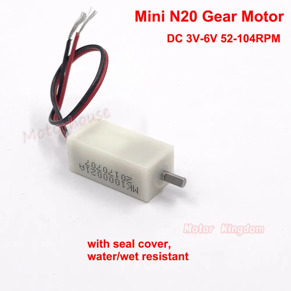 Микро N20 полностью металлический мотор-редуктор DC 3V-6V 50rpm-100rpm медленная скорость