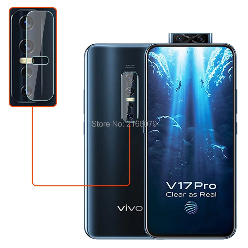 10 шт./партия для vivo V17 Pro 6,4" Прозрачная задняя камера защитная крышка для объектива Мягкий закаленное защитный из стеклянной пленки