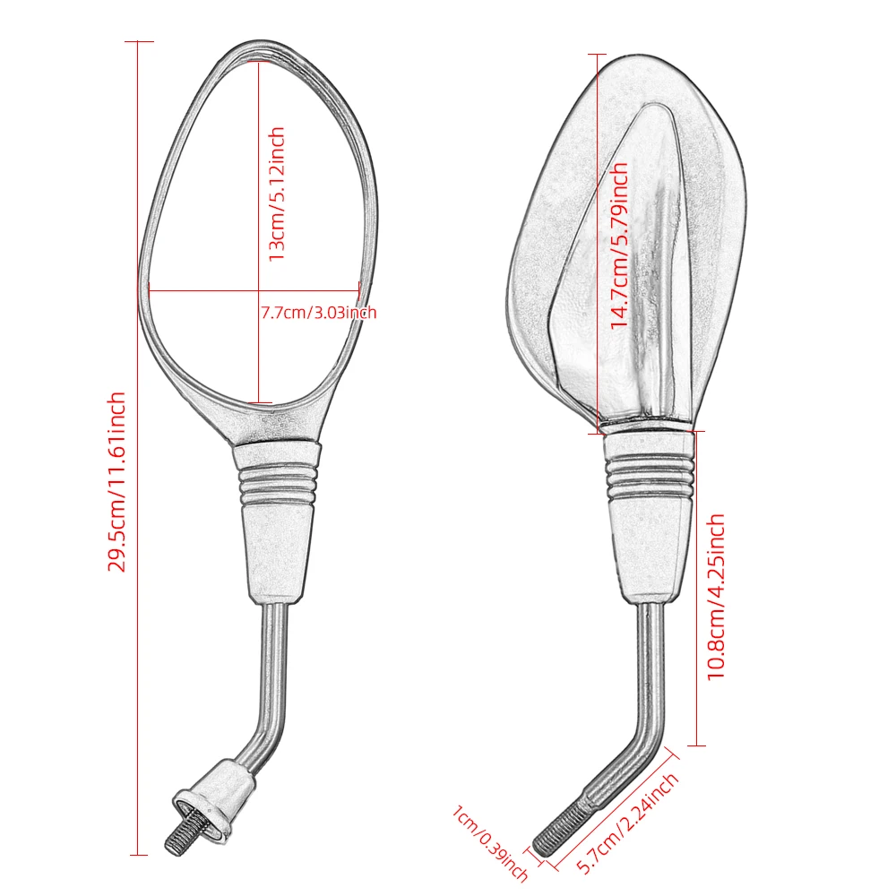 Мотоциклетные зеркала заднего вида 2 шт. 10 мм для скутера электровелосипеда