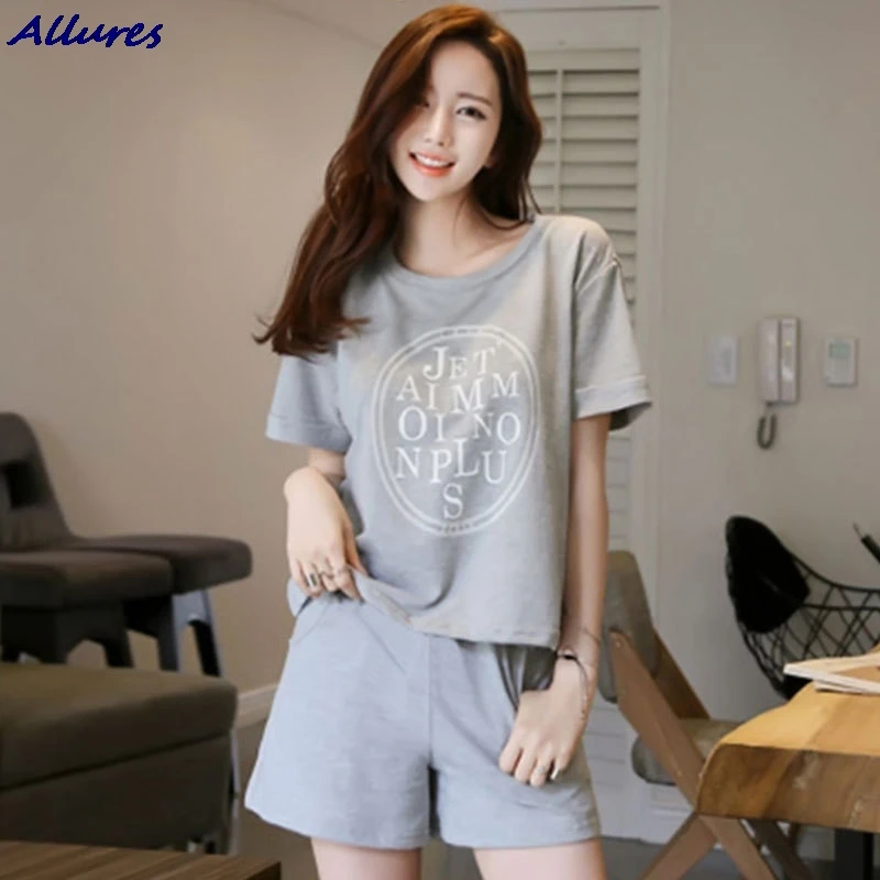 

Han Edition Summer Pajamas Fashion Shirt Collar . Lady House Coat Allures Host Sale Milk Thin Silk Women Shorts Sleeves