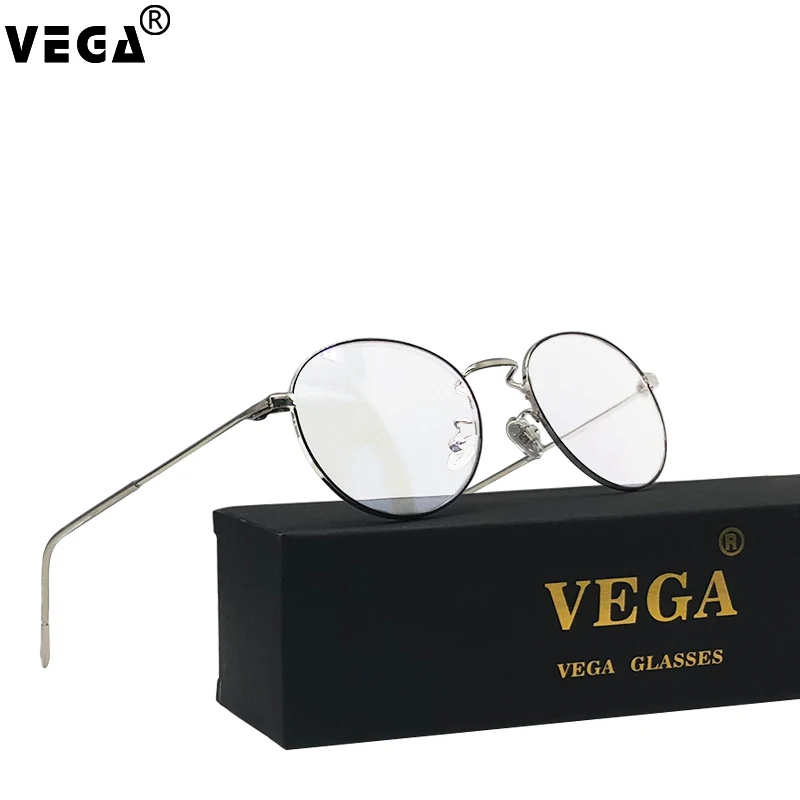 VEGA Eyewear ретро Овальный анти синий светильник очки из розового золота