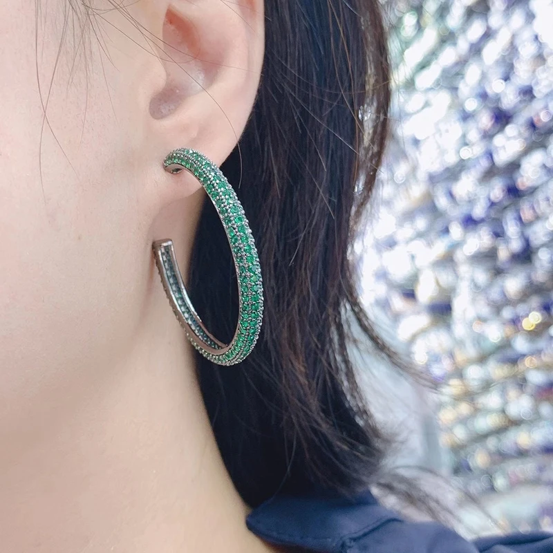 

New style earrings sexy personality color zircon full diamond earrings wild earrings 210323-24