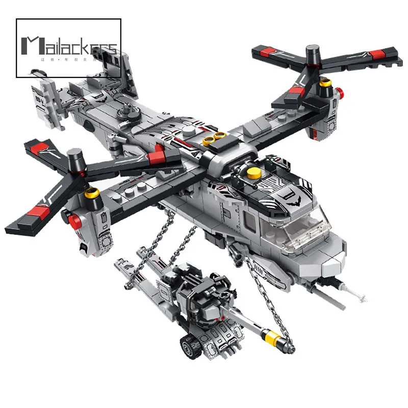 

Mailackers 8in1 Combo Military Vehicles Plane Bricks Technical Osprey Transporter Helicopter Figures Building Blocks Toys Boys