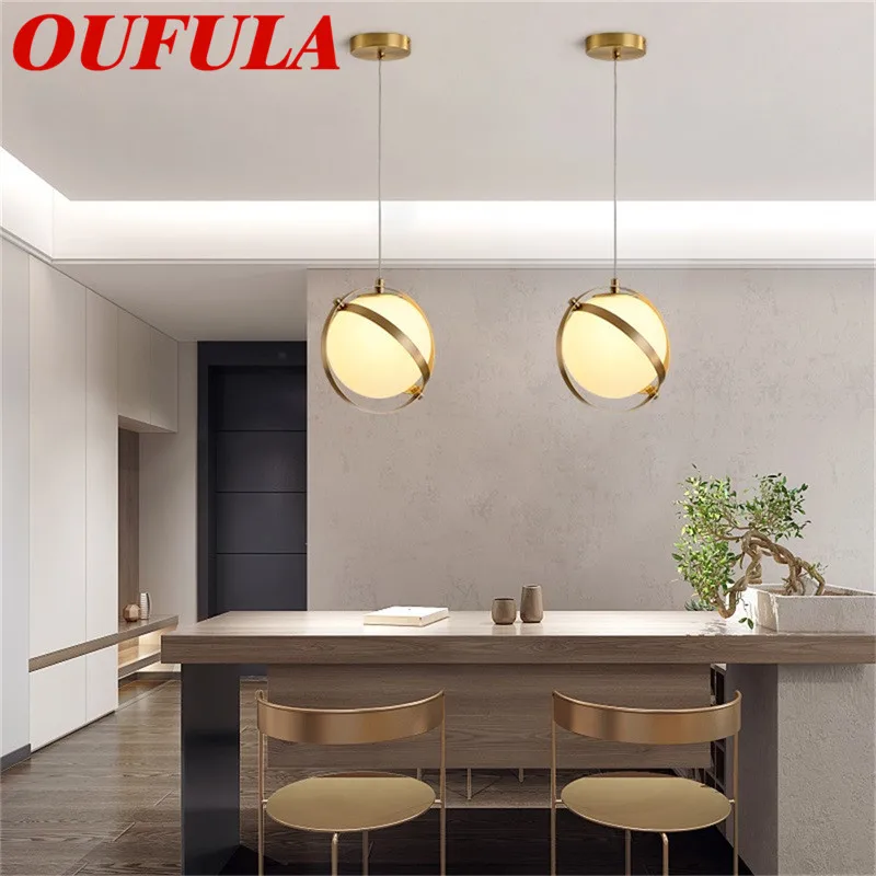 

Современные подвесные светильники OULALA, медное крепление, современное домашнее креативное украшение, подходит для столовой, ресторана