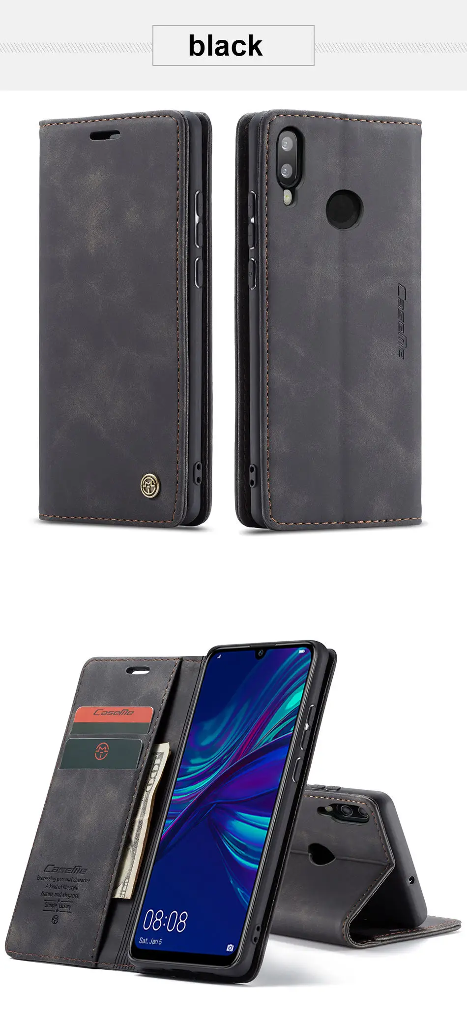 Роскошный чехол-книжка из матовой кожи для huawei Honor 10 Lite, чехол-книжка для телефона huawei P smart, чехол для Honor 10 Lite
