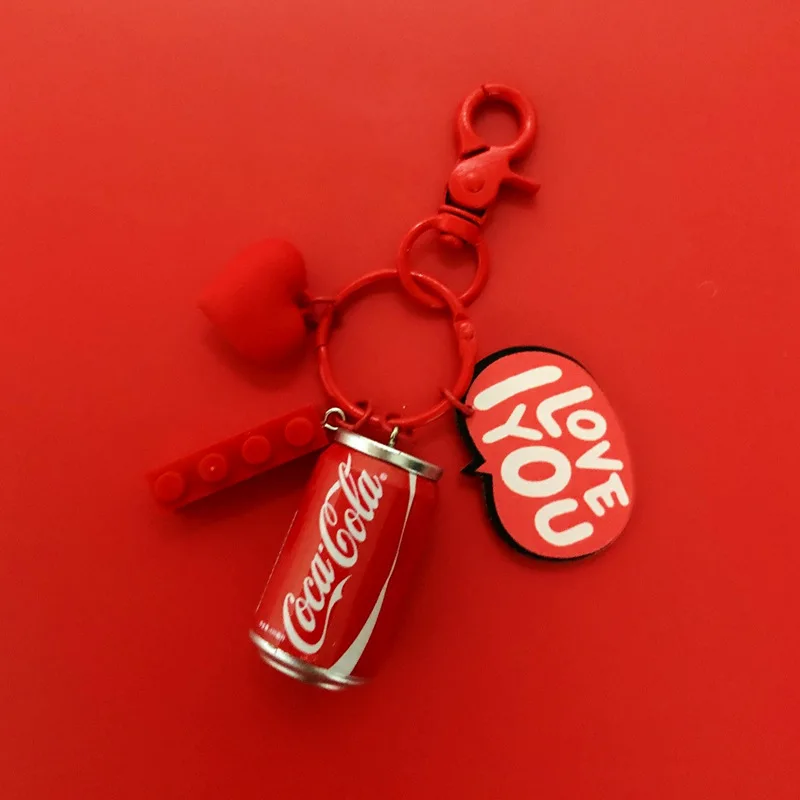 

Classical Mode Keychain Coke B ottFle Ashion Contracted Bag Pendant Accessories Car Keys Bell Keyring Creative Gift Hot Sale