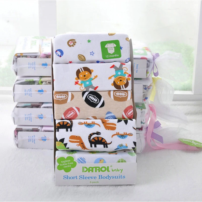 5 шт./упаковка детский хлопковый комбинезон с длинным рукавом|Ромперы| |