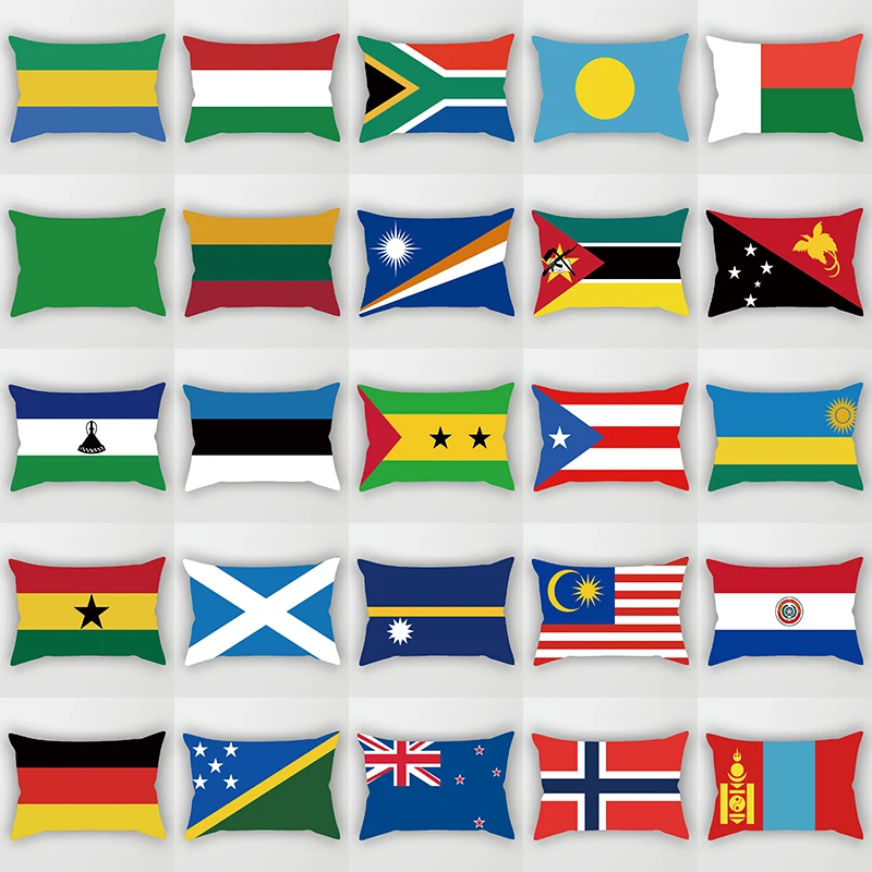 Soft Cushion Covers Fashion National flags Pillow Case Home Living Room Decorative Pillowcase Quality Cotton Line Pillowcov