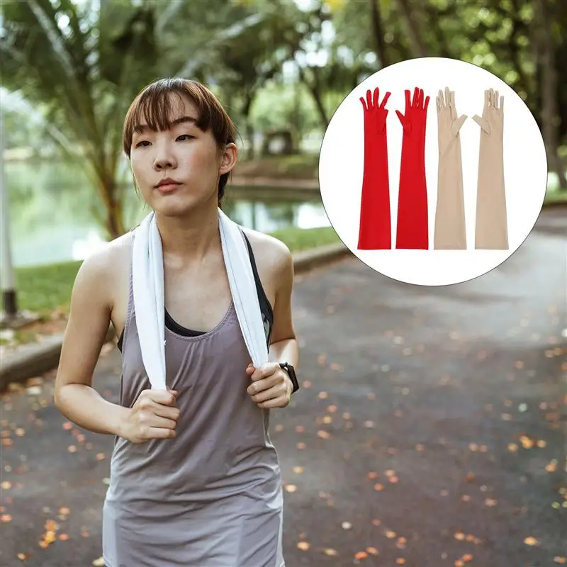 

2 Pairs Sunscreen Sleeve Sun Protection Arm Sleeves Outdoor Sports Cuff Sleeves