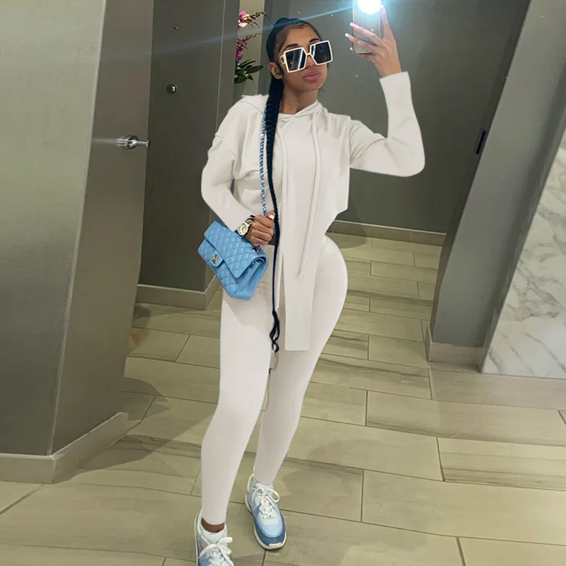 

PRIMADONNA Hipster Long Version Two Pieces Pant Set Women Fashion O-Neck Loose Fitness Sporty Work Out Streetwear Active Female
