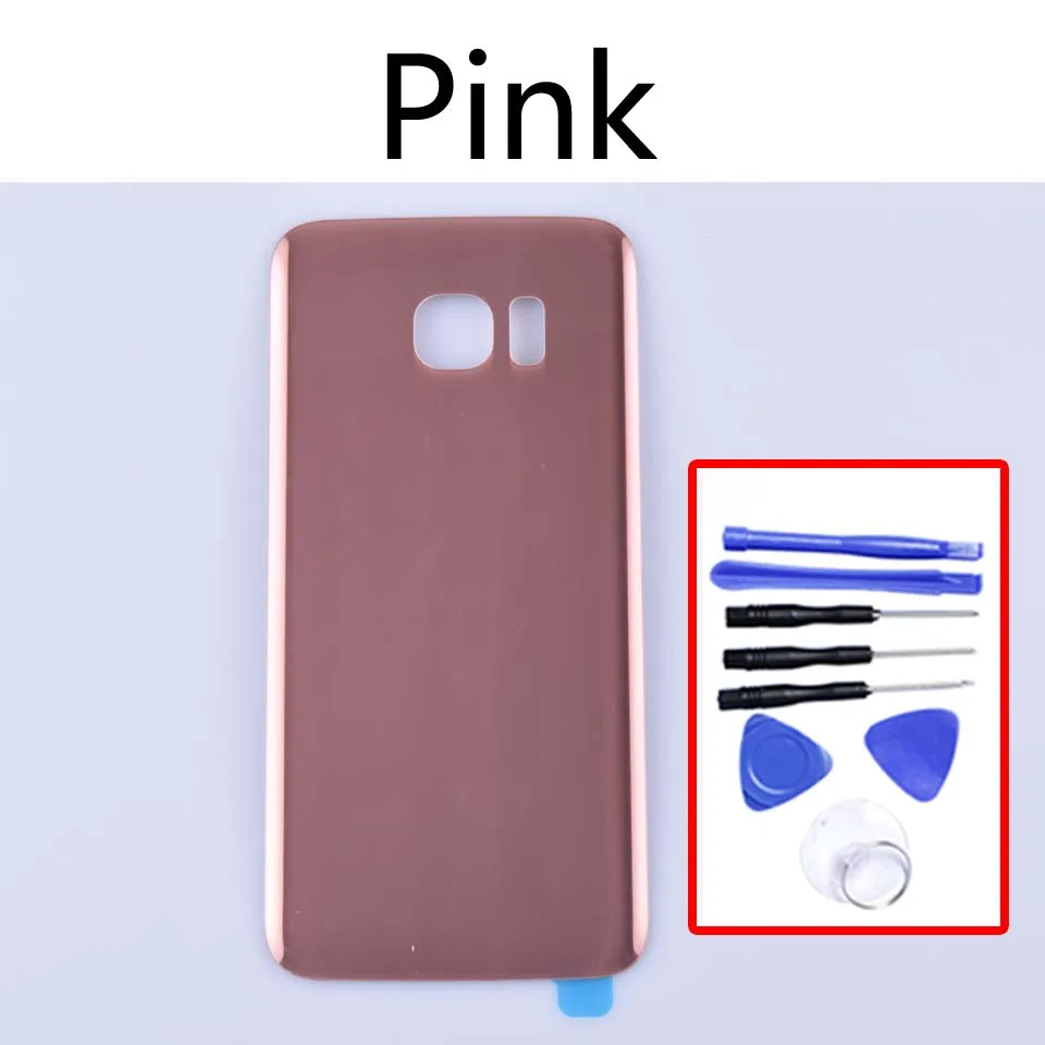 Pink-With tool S7Edge задняя крышка батарейного отсека для samsung Galaxy S7 Edge G935 G935F SM-G935F G935FD G935A задняя крышка батарейного отсека Замена дверного чехла - Цвет: Pink-With tool