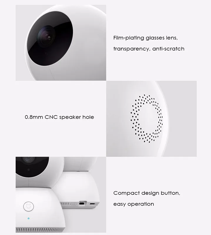 Камера видеонаблюдения Xiaomi MiJia домашняя панорамная Инфракрасная камера с