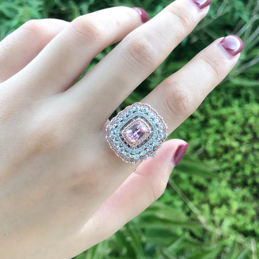 Новая модная винтажная Женская фотография с Розовыми Фианитами | Украшения и