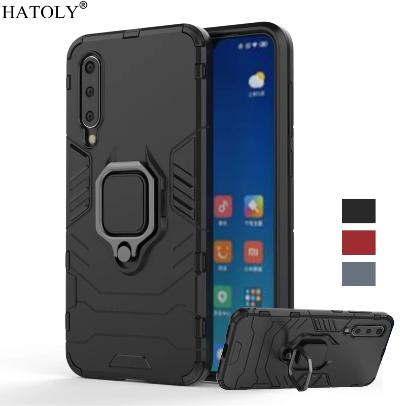 

Чехол-накладка для Xiaomi Mi 9 SE, противоударный, магнитный, с кольцом-держателем