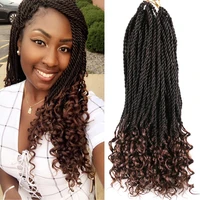 mtmei hair ombre braiding hair extensions 18%e2%80%9c 30strandspack goddess senegalese twist hair curly ends synthetic crochet braids