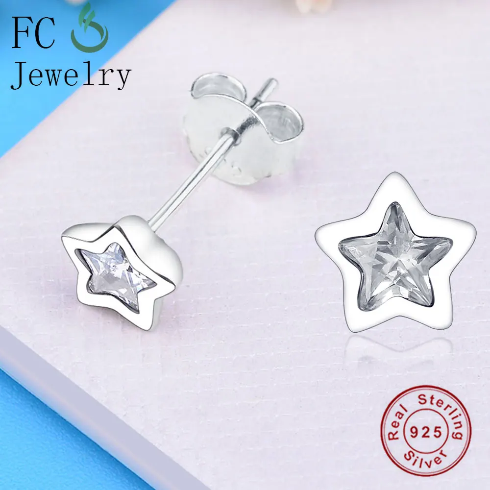 Женские серьги гвоздики из серебра 925 пробы с фианитом|Серьги-гвоздики| |