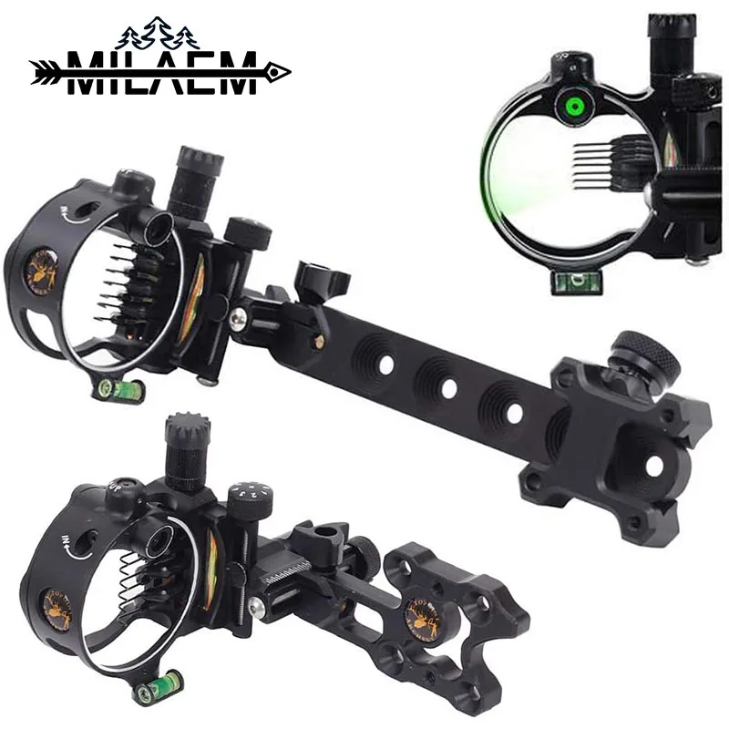 

1 Pc Bow Sight for Compound Bow Target 7 Pins Adjustable Aluminum Alloy Bow Sight Bow and Arrow Hunting Shooting Accessories