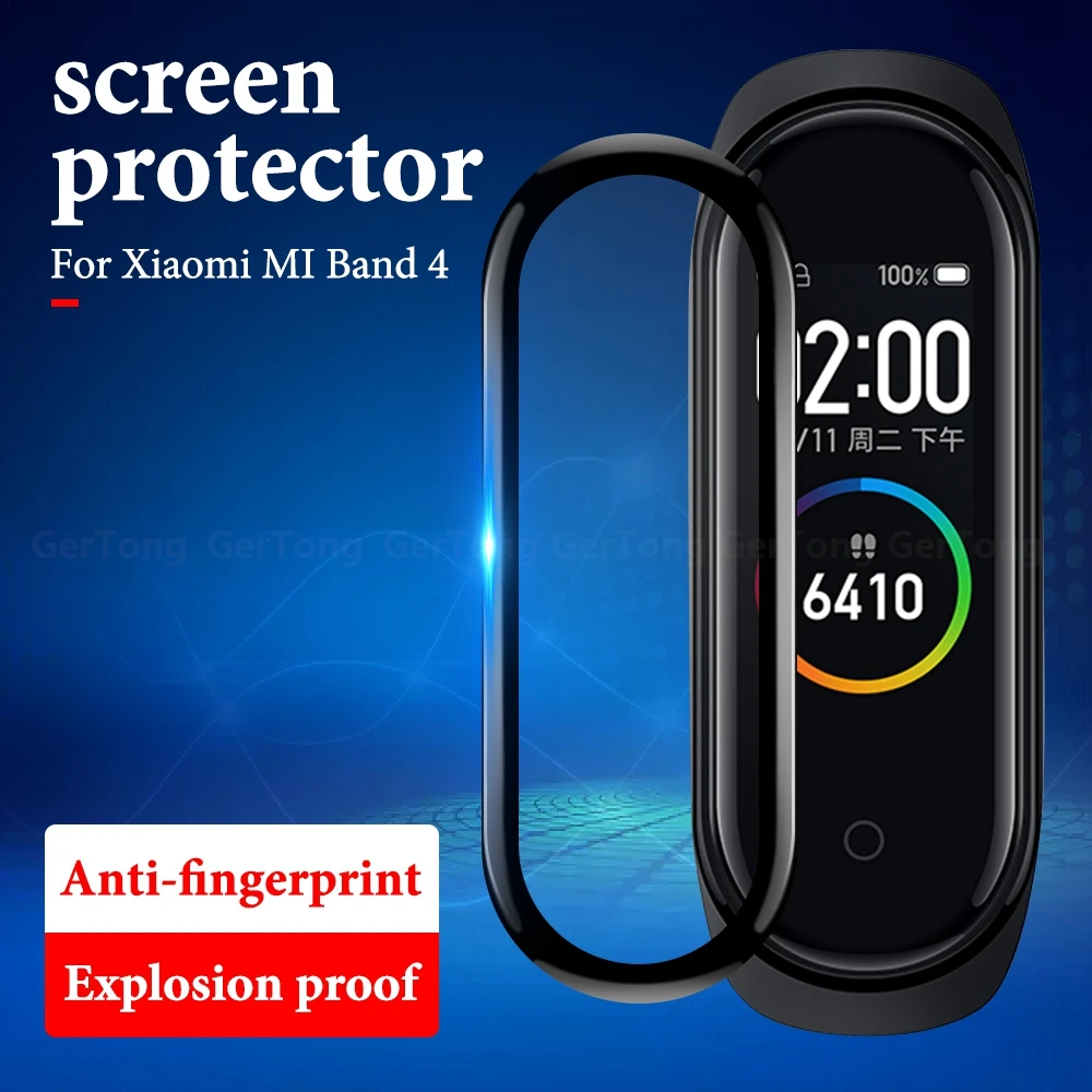 Мягкая изогнутая 3d пленка для Xiaomi Mi Band 4 Защитное стекло экрана mi band чехол смарт
