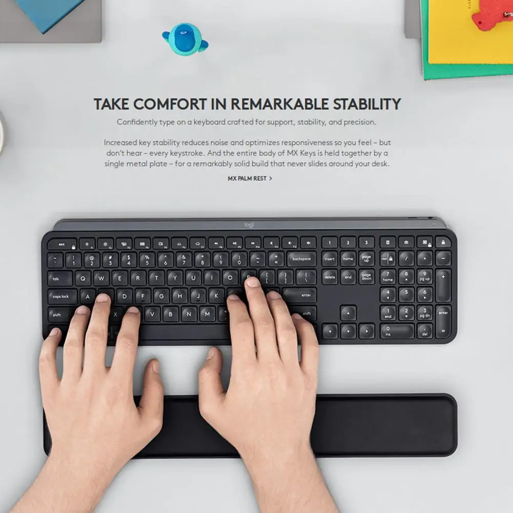 Logitech MX Keys 2.4GHz Bluetooth Gaming Keyboard Dual Mode Backlight Rechargeable Easy-Switch 109 Keys Wireless Keyboard