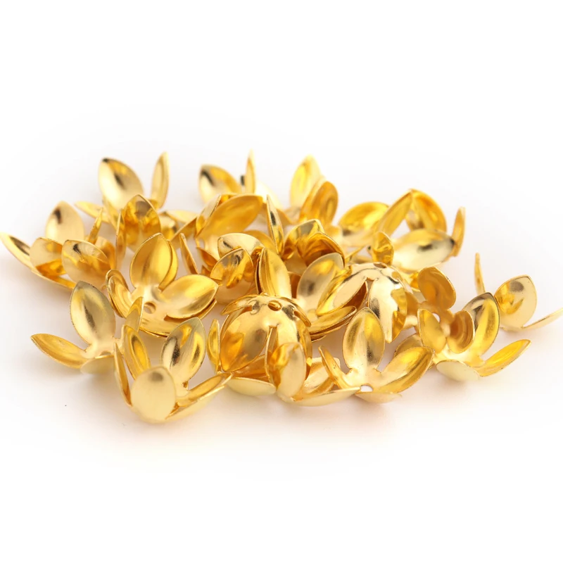 

Gold Color Flower Torus Shape Spacer Beads Decorations Findings Hollow Metal Bead Caps For Jewelry Making Design Charms Pendant