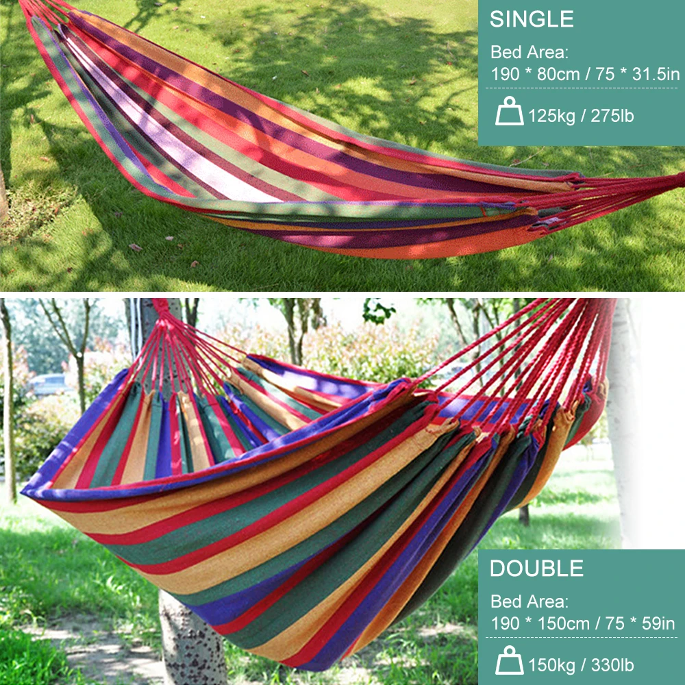 Outdoor Camping Single / Double Hammock for Backyard Patio Porch Garden Indoor Entertainment | Спорт и развлечения