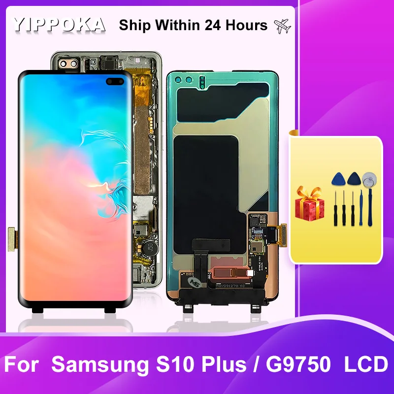 

6.1" Original For Samsung Galaxy S10 Plus LCD Display SM-G975F/DS LCD Touch Screen Digitizer Replacement Parts Galaxy S10+
