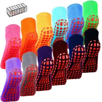 laxnako 12 pairs non slip grip socks yoga pilates hospital indoor sports socks for kidswomenmenelderly