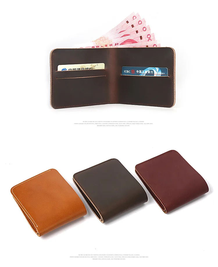 F.N.JACK винтажные короткие кошельки ручной работы из воловьей кожи Crazy Horse мужской