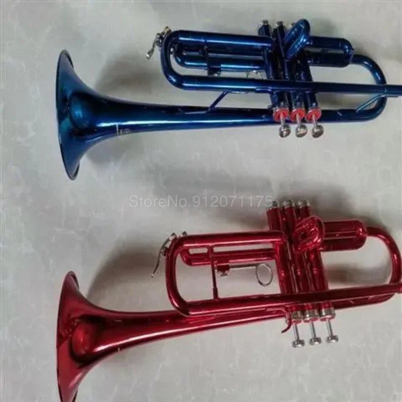 

1 pcs Ammoon Musical Trumpet Bb B Flat Brass Trompeta Exquisite Durable Trompete Instrument With Mouthpiece Gloves Strap Case