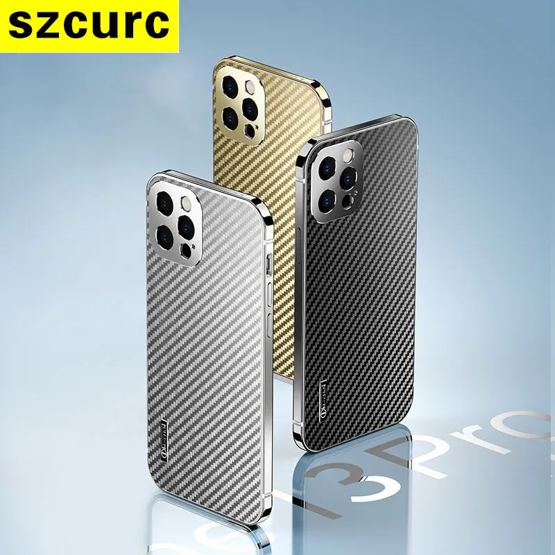 Funda de fibra de carbono Kevlar para tel&eacute;fono iPhone, carcasa ultra delgada de lujo de alta sensibilidad, antica&iacute;da, 12 mate, para modelos 13 Pro Max-5