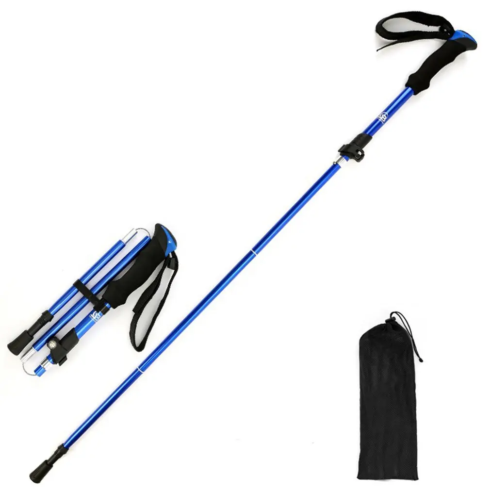 

Walking Adjustable Trekking Pole Anti Shock Ultra Light Alpinism Poles Telescopic Ultralight Hiking Travel Non-slip Stick