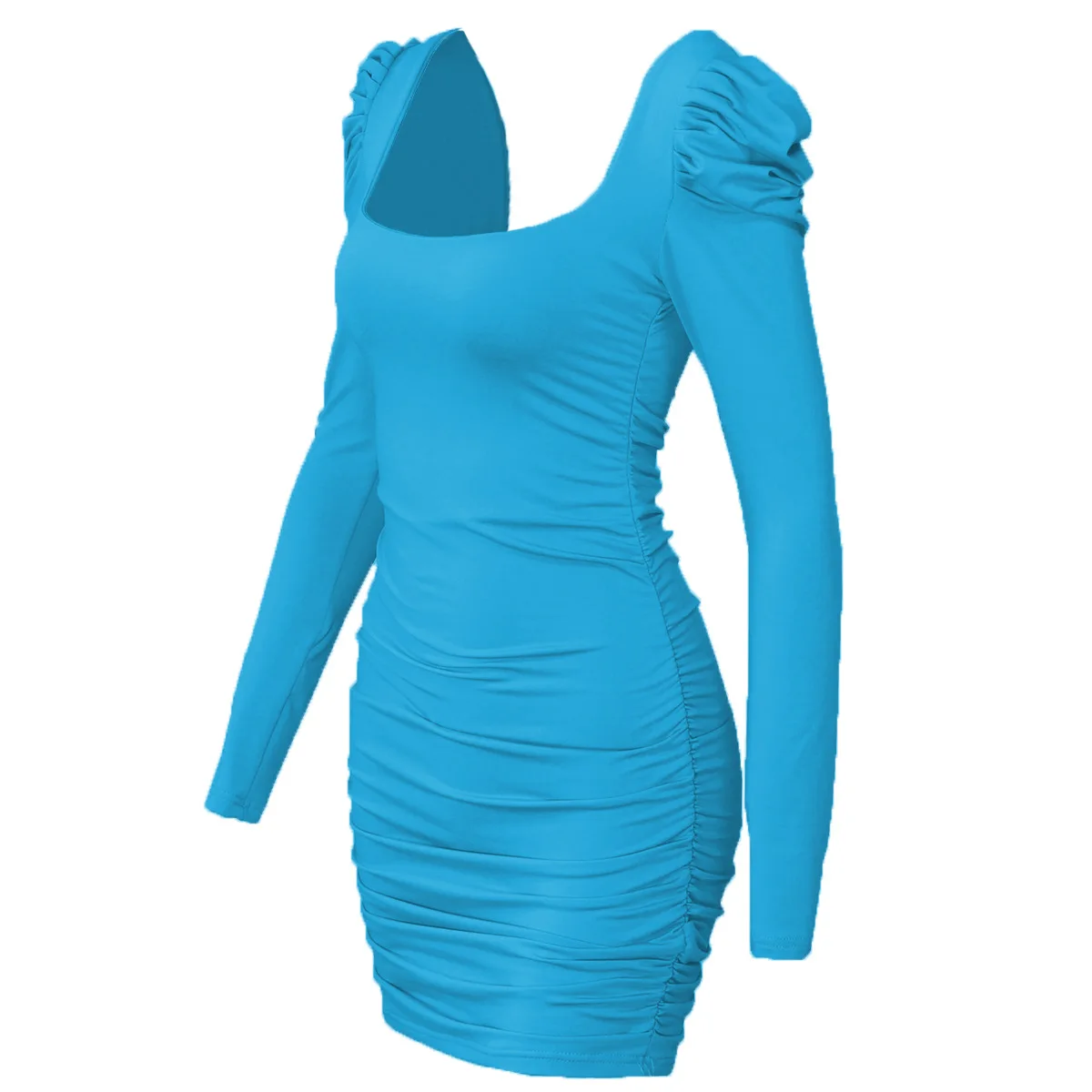 

Spring Women Skinny Dress Sexy Backless Heap Heap Shoulder Long Sleeve Dress