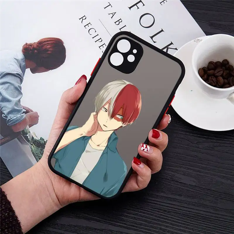 

My Hero Academia Shoto Todorok Phone Case Transparent Matte for iPhone 7 8 11 12 s mini pro X XS XR MAX Plus cover funda