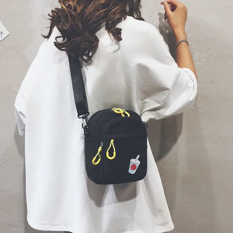 

Women's New Canvas Small Shoulder Bag Female Student Korean Style All-match Cute Shoulder Bag Messenger Bag